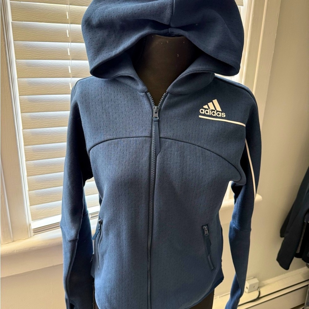 Adidas Navy Blue Hoodie- never worn.  Size M